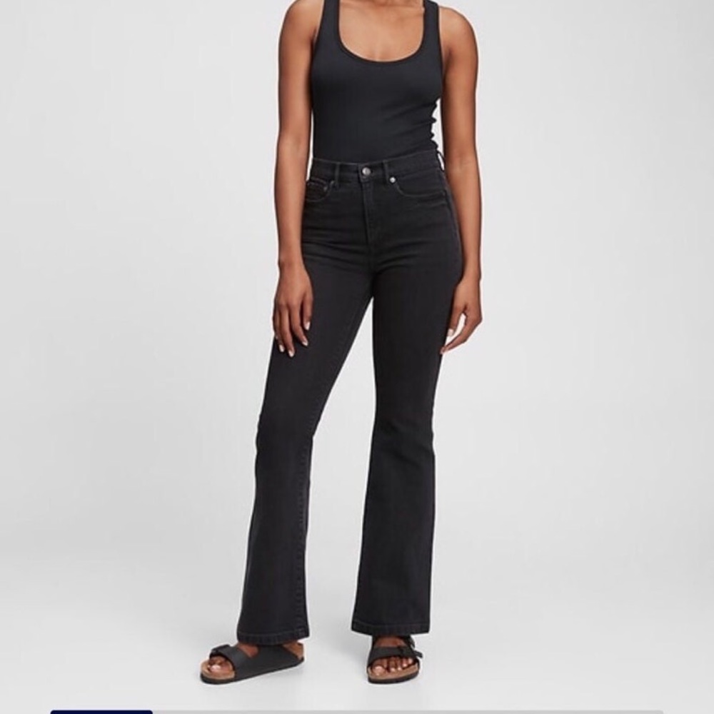 GAP flare high rise black jeans